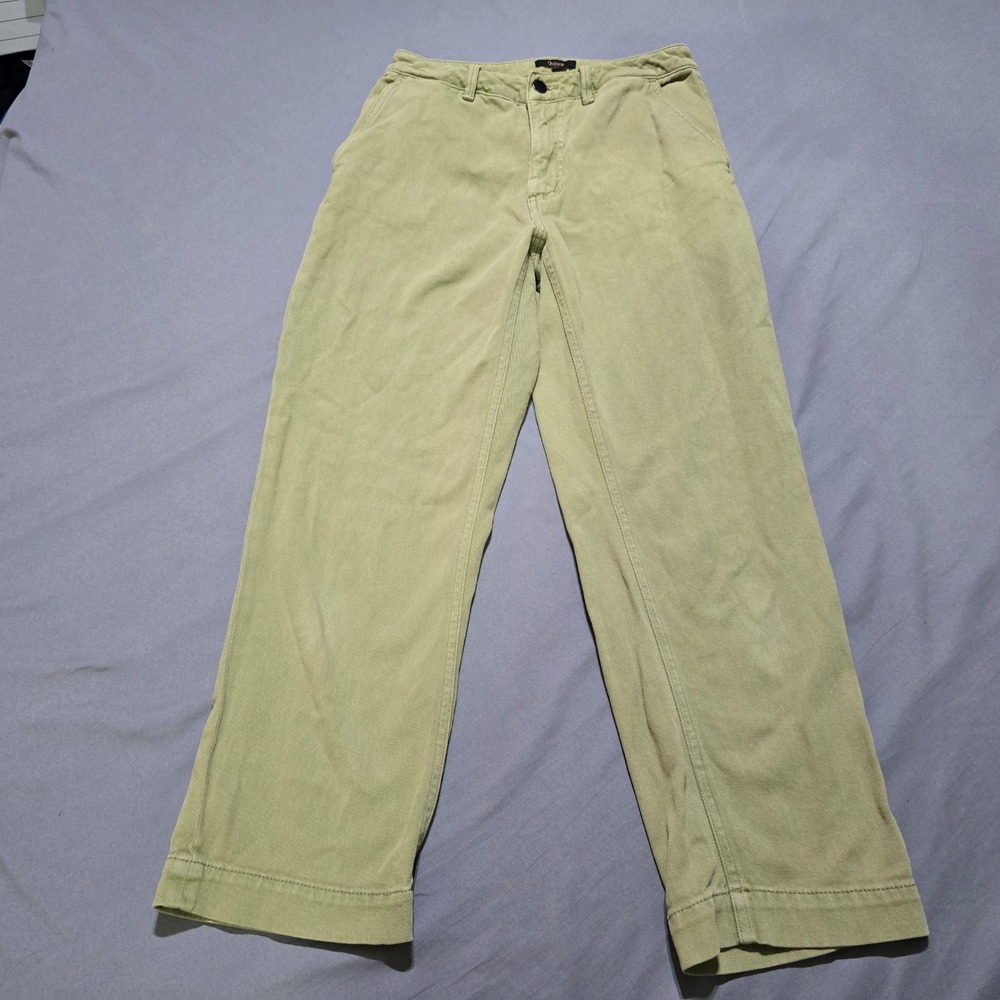 Quince Wide Leg Pants Womens 2 Sage Green Organic Cotton Stretch Twill CFL01